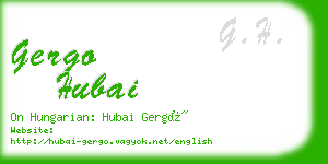 gergo hubai business card